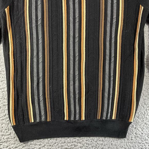 STEVE HARVEY CELEBRITY EDITION 1/4 ZIP RAYON BLEND SWEATER 2XL DEEP STRIPE MOCK - Picture 4 of 13